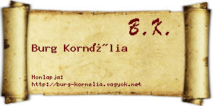 Burg Kornélia névjegykártya