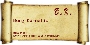 Burg Kornélia névjegykártya